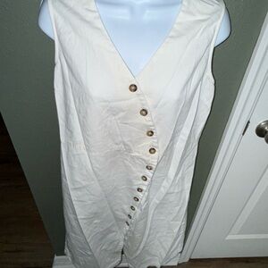 Able Cream Sleeveless Button-Front Tunic